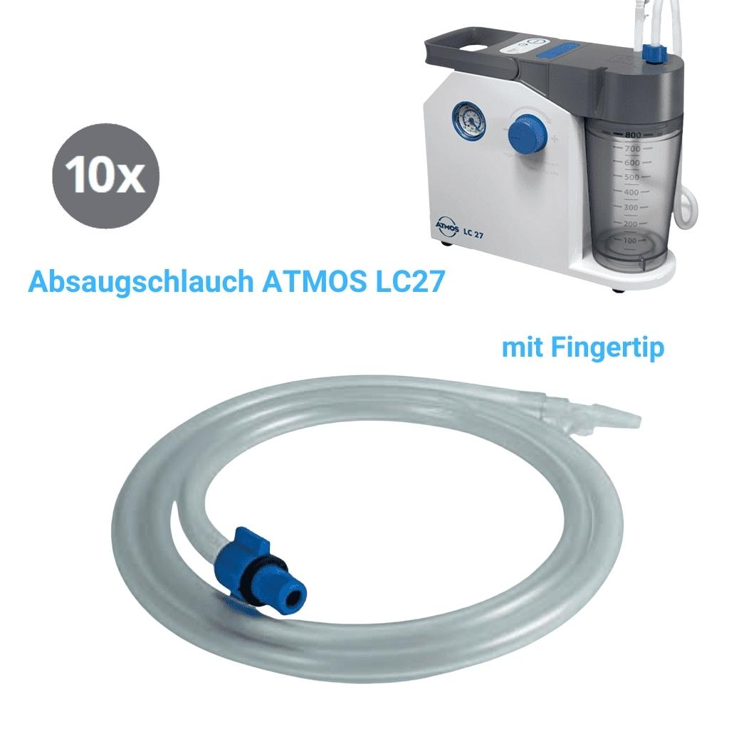 Absaugschlauch mit DDS-Adapter und Fingertip (10er Pack) für Atmos LC27 Homecaresauger- Saugschlauch unter Absauggeräte