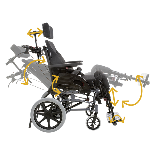 Alu Rehab Netti Dynamic System- Multifunktions-Bewegungs-Rollstuhl NEtti CED Dynamic (Sonderbau)
