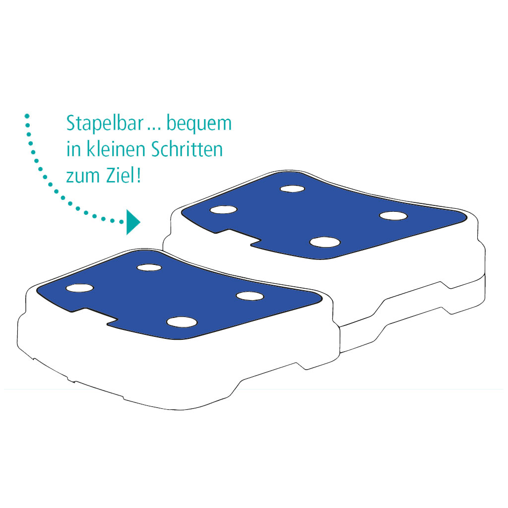 Badestufe- Einstiegshilfe Pile- praktische Dusch-Eintritthilfe (10 cm)- stapelbar- rutschfeste grosse Trittflche- belastbar bis 120 kg