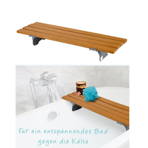 Badewannenbrett Holzoptik- Kunststoff in Holzfarbe- stabil bis 136 kg