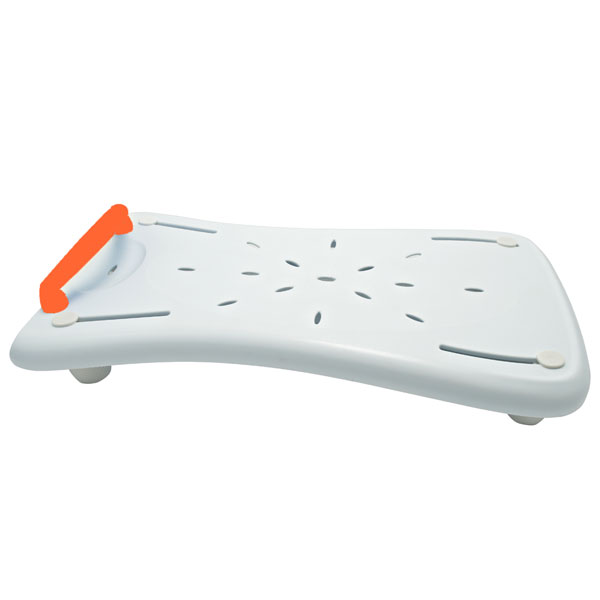 Badewannenbrett Plus- oranger Haltegriff- Belastbarkeit 150kg- für Wannen-Innenmass 38-61cm