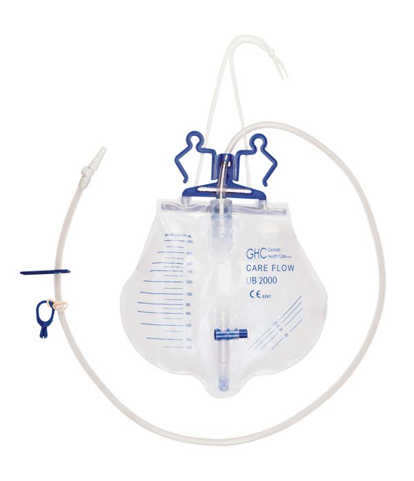 Bettbeutel 2L- geschlossenes Urindrainagesystem- Urinbeutel mit Schlauch 120 cm- steril- 2000ml Volumen (unsere Mono Flo Alternative) unter ableitende Produkte