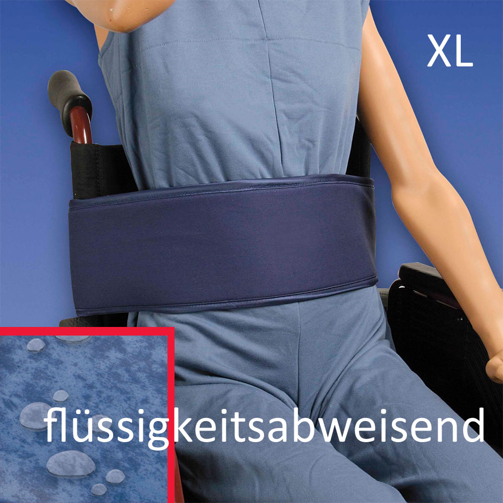 Biocare Basis Klett Rollstuhlgurt- XL flssigkeitsabweisend blau- Patientensicherungssystem im Rollstuhl- mit Klettverschluss