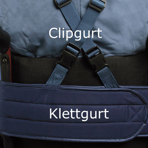 Biocare Standard Klett- blau- Sicherungssystem fr Hfte und Oberkrper- Patienten-Gurt Rollstuhl