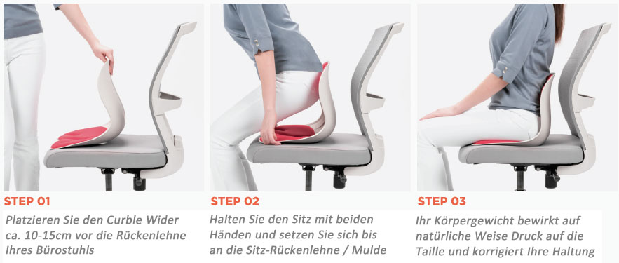 Curble Wider Sitz- mit Premium Rckenschale- Doppelstruktur Polsterung- lnger gesund sitzen- rckenschonende Haltung im Bro- HomeOffice- Schule- Freizeit (sprbarer Sofort-Effekt) unter Sitze & Sthle > Tag der Rckengesundheit - Angebote