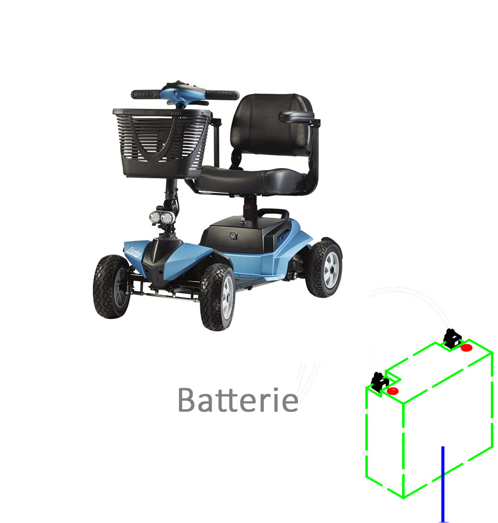 Ersatz - Batterie 12V-22Ah- AGM High Line fr Byte und Listo- Stck- ohne Gehuse (wichtig: Scooter bentigt 2 Stck)