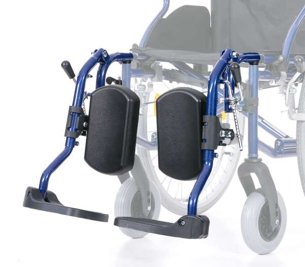 Hochschwenkbare Fussstütze für Bison 2 Blue Rechts  unter Mobilität>Zubehör Mobilität>Rollstuhl Zubehör