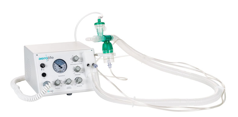 IPPB Schlauchsystem ML zur Atemtherapie mit medicap AEROLIFE 2 IPPB Ger�t- Einweg- transparent- HMV 14-99-99-1040- PZN 2830243 unter IPPB Inhalationsger�te