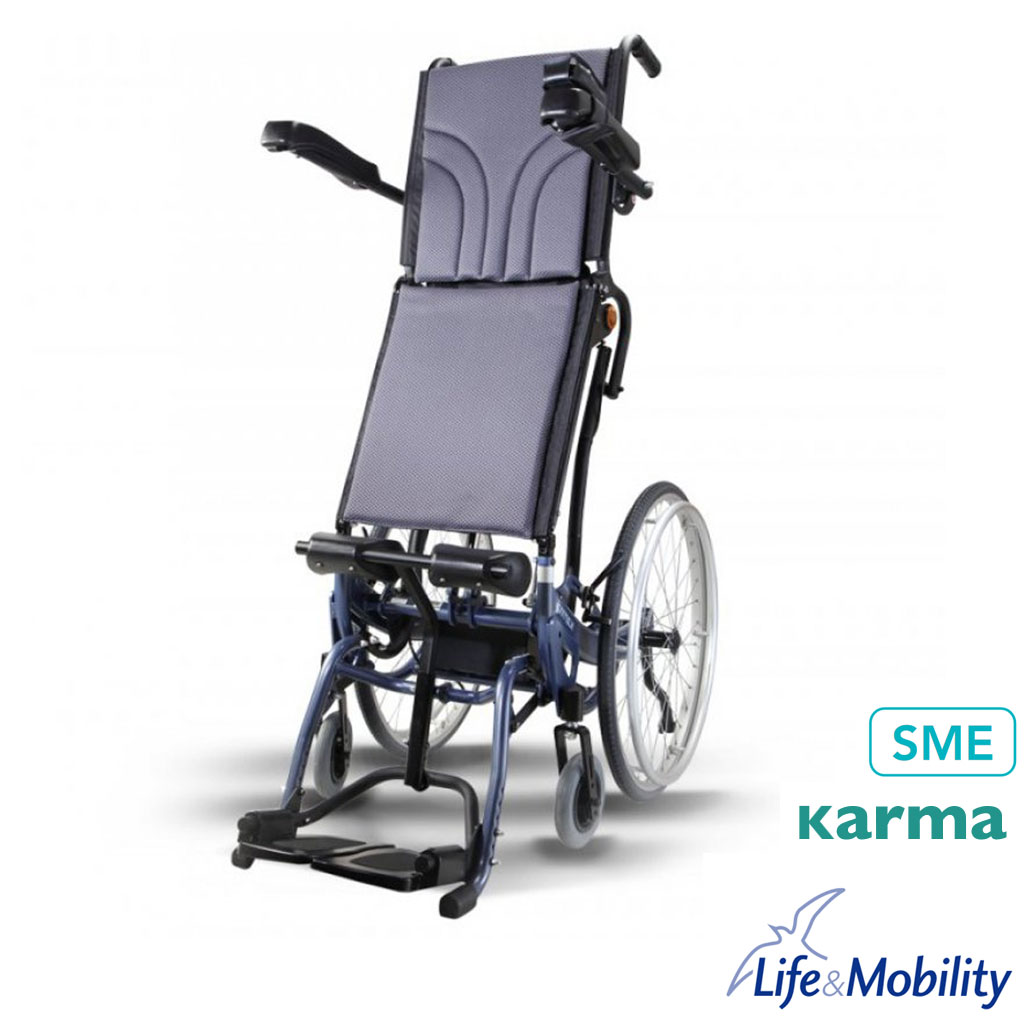 Karma SME 2in1 manueller Aktiv-Rollstuhl mit integrierter Stehfunktion- elektrische Stehfunktion per Handschalter- Stehen fr Rollstuhlfahrer bis 120kg