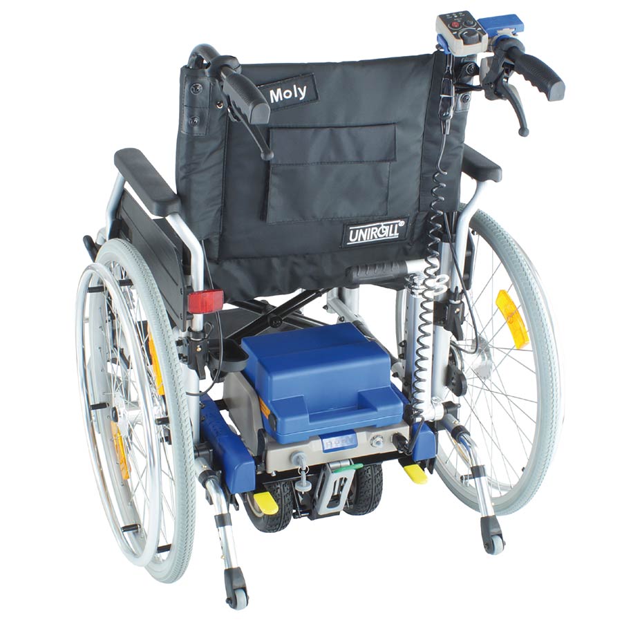 MIETEN - Uniroll Click und Go Compact Schiebehilfe- komplett mit Rollstuhl- elektrische Schiebehilfe komplett fertig montiert mit Rollstuhl