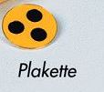 Plakette für Blinde- Farbe: Gelb- Signalisierungshilfsmittel mit 3-Punkten