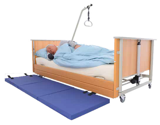 Purzel Fold Sturzmatte- faltbar- inkl- inkoair-Überzug- Bettvorlegematte- Dreiteilig- um Stürze aus dem Bett abzufangen