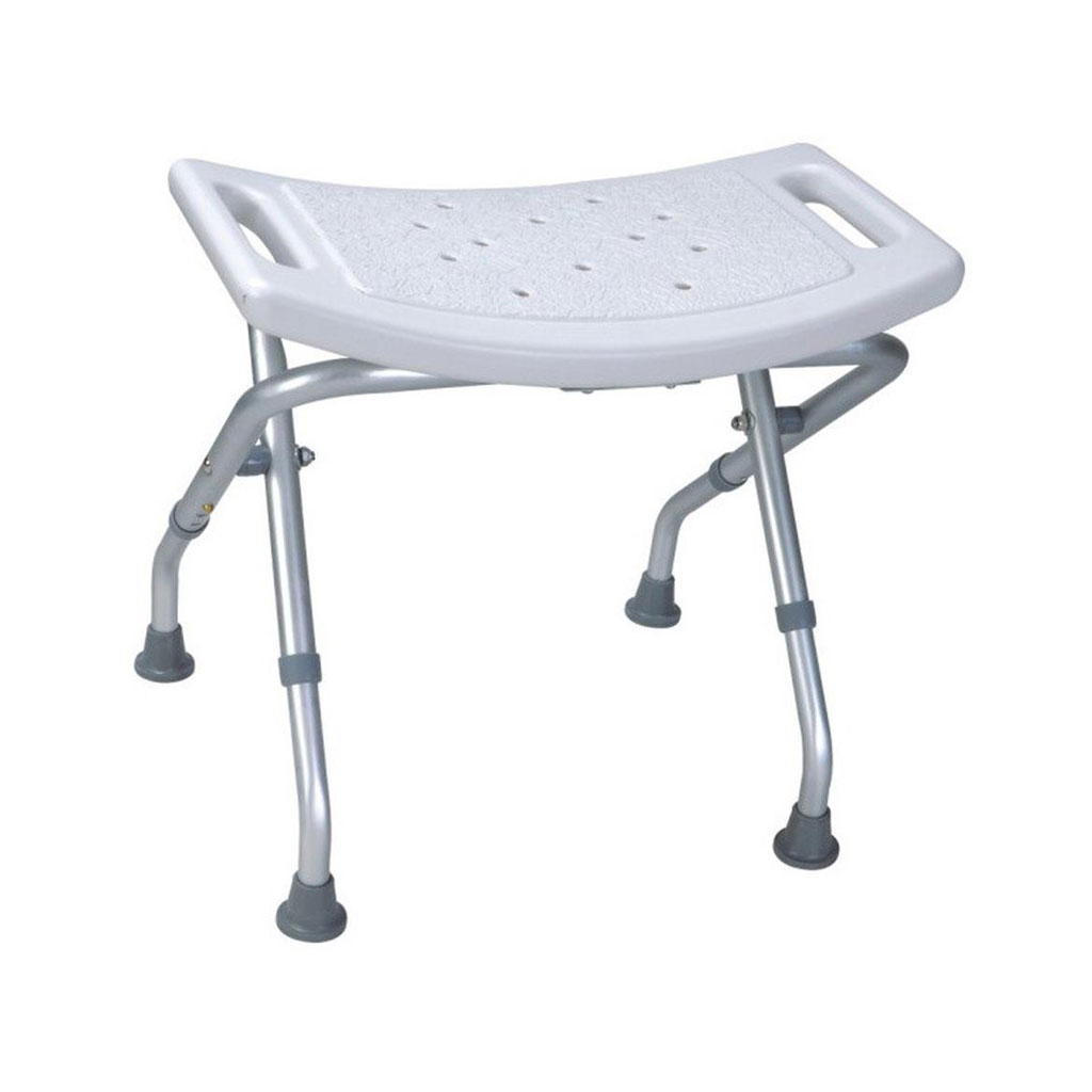 RFM Duschbank faltbar- Aluminium- der leichte und platzsparende Duschhocker- Sitz gewlbt- hhenverstellbar 39-44 cm- bis 120kg belastbar