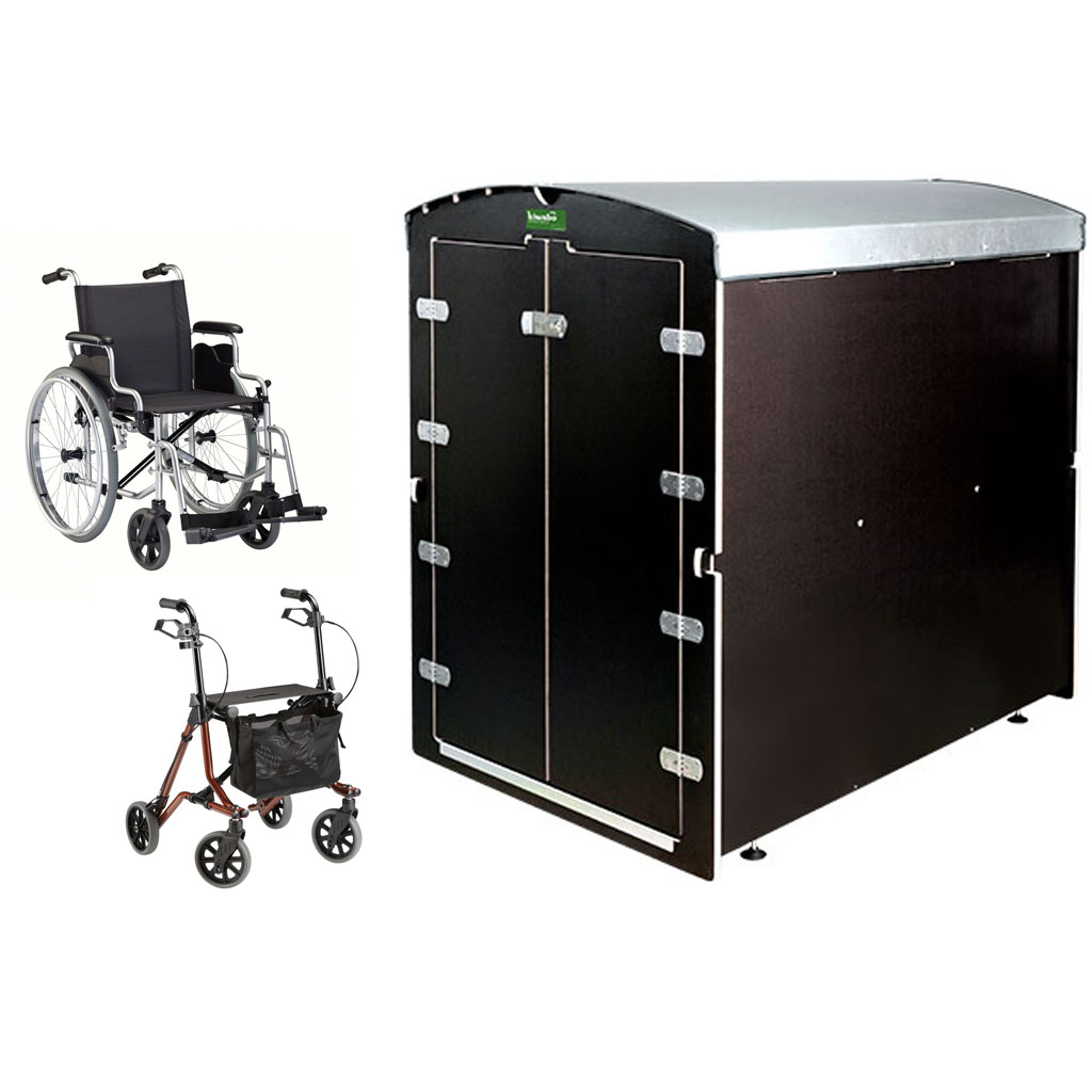 Rollabo S-L Rollator abschliessbare Garagenbox echte kleine Garage fr Ihren Rollstuhl und Gehwagen