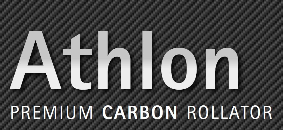 Rollator Athlon Premium Carbon-Rollator Large- Ferrari Rot mit Soft-Wheel Bereifung- nur 5-2kg- mit Einkaufstasche und Stockhalter
