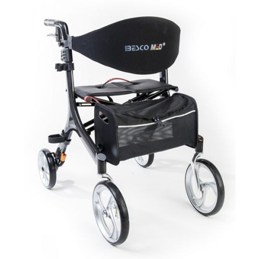 Rollator Carbon (neu inkl- Vormontage) Bescomed Ultra-Leichtgewichtsrollator- mehr Komfort- mehr Sicherheit- weniger Gewicht- mit Rckengurt- Stockhalter und Ankipphilfe unter Rollator (alle Modelle) > Rollator - Carbon > Bescomedical