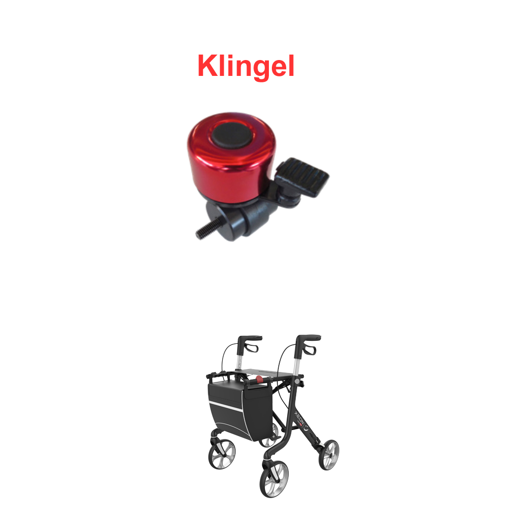 Rollator Klingel in der Farbe Rot- fr XEON-Rollator