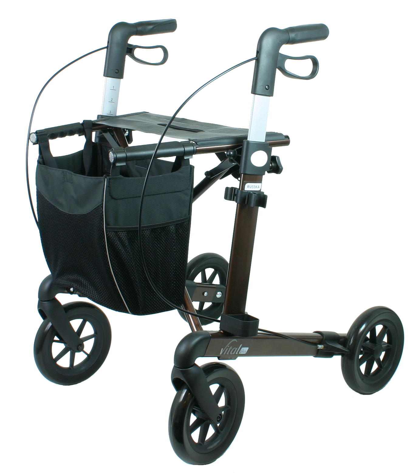 Russka Vital Plus 62 Rollator Softbereifung Komfortnetz Leichtgewichtsrollator (derzeit nur in grau erhltlich) unter Rollator (alle Modelle) > Rollator  Leichtgewicht modern > Russka-Bertram