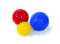 SISSEL(R) Spiky-Ball (2er-Set) 8 cm gelb- 9 cm rot-10 cm blau