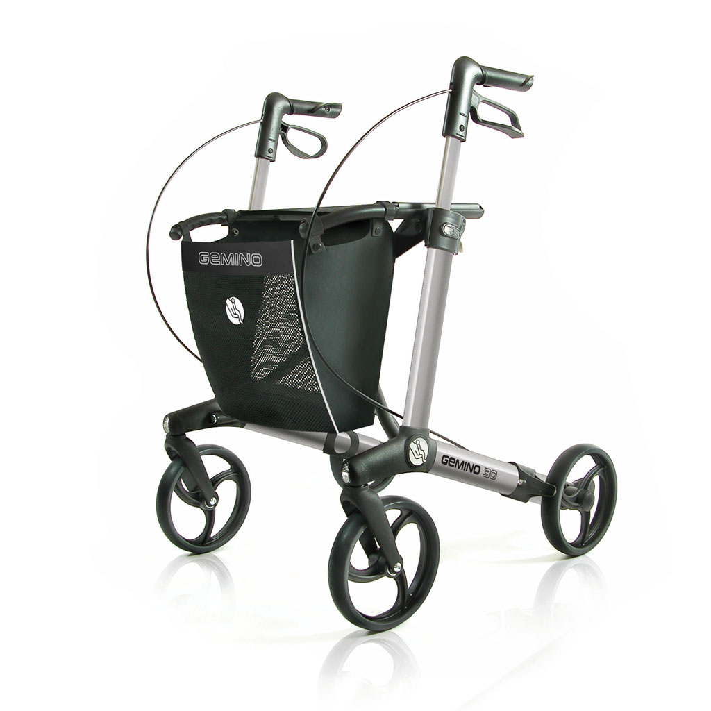 Sunrise Medical Rollator Gemino 30 Titanium + Stockhalter- Leichtgewicht-Rollator- Spar-Set Gehwagen + Halter unter Rollator (alle Modelle) > Sunrise-Medical > -Shop - Gemino