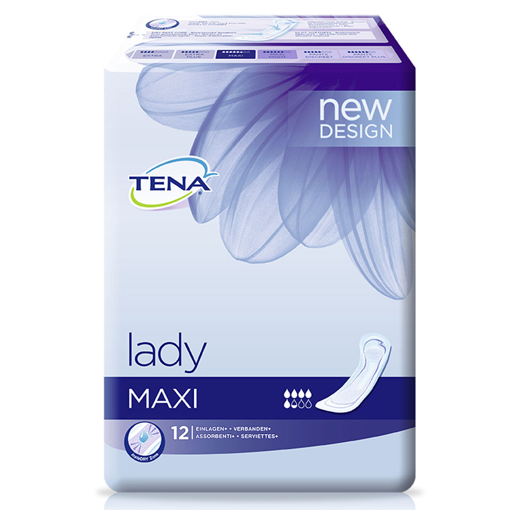 Tena Lady Discreet Maxi (12 Stück) bei mittlere bis stärkere Blasenschwäche
